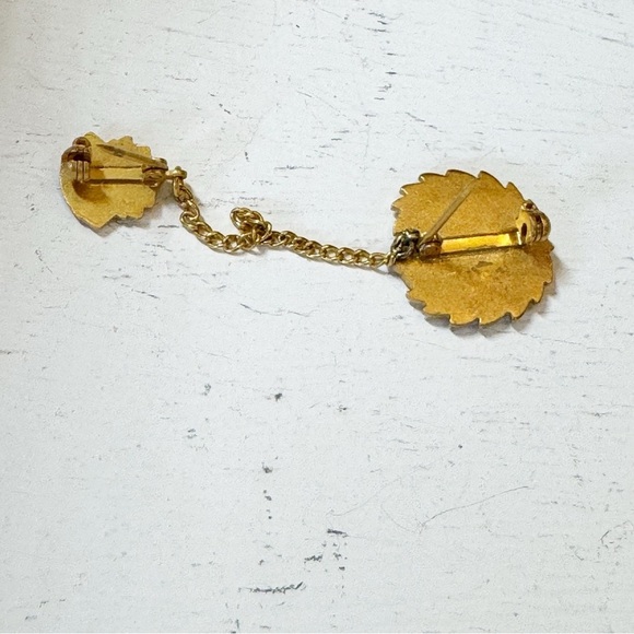 Library Club Lapel Chain Pin Vintage 1961 MCHS High School Gold Tone Gold Plate - Picture 5 of 8
